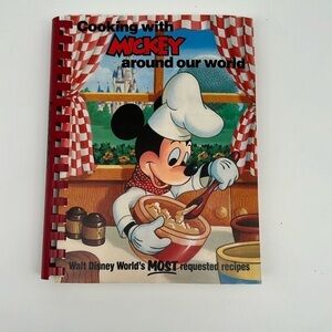 Cooking With Mickey Around our World Vintage‎ 1986 Recipe Cookbook 1st Print